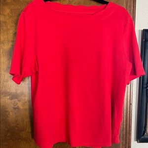 croft & barrow Red Short-Sleeve Crewneck Tee